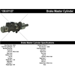 Order New Master Cylinder by CENTRIC PARTS - 130.61127 For Your Vehicle