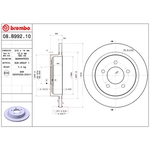 Order BREMBO - 08.B992.10 - Rear Brake Rotor For Your Vehicle