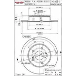 Order Rear Premium Rotor by EUROROTOR - NI471 For Your Vehicle