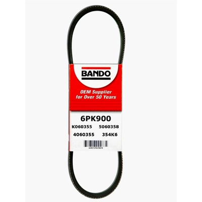 Air Conditioning, Alternator And Water Pump Belt by BANDO USA - 6PK900 pa1