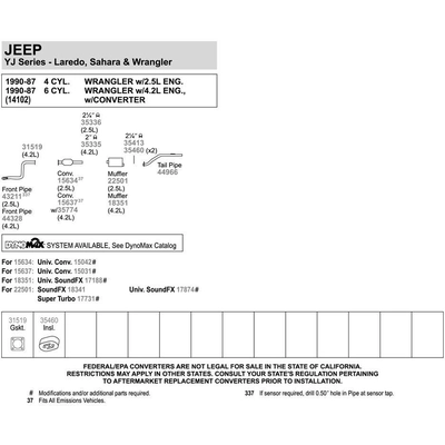 Direct Fit Converter by WALKER - 15634 pa8