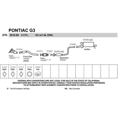 Direct Fit Converter by WALKER - 16592 pa6