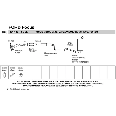 Direct Fit Converter by WALKER - 16640 pa3