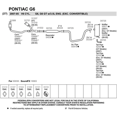 Direct Fit Converter by WALKER - 53880 pa3