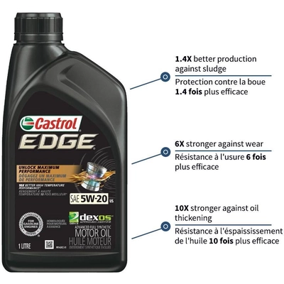 CASTROL Synthetic Engine Oil Edge FTT 5W20 , 1L (Pack of 6) - 0200938 pa10