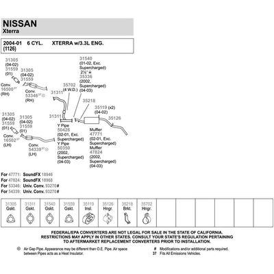 WALKER USA - 31311 - Exhaust Pipe Flange Gasket pa47