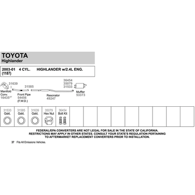 WALKER USA - 31639 - Exhaust Pipe Flange Gasket pa1