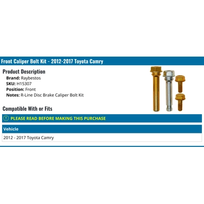 RAYBESTOS - H15307 - Front Caliper Bolt Or Pin pa7