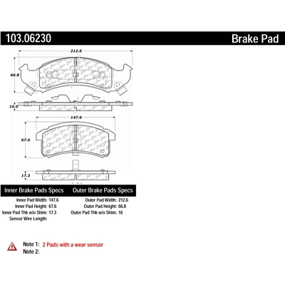 Front Ceramic Pads by CENTRIC PARTS - 103.06230 pa1