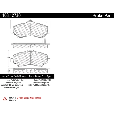 CENTRIC PARTS - 103.12730 - Front Ceramic Pads pa2