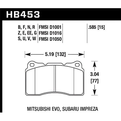 Front Ceramic Pads by HAWK PERFORMANCE - HB453Z.585 pa17