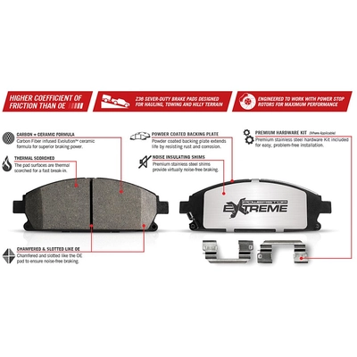 POWER STOP - Z36-1169A - Z36 Truck & Tow Carbon-Fiber Ceramic Brake Pads pa3