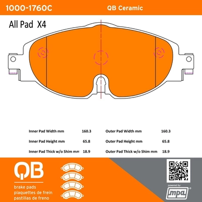 QUALITY-BUILT - 1000-1760C - Front Disc Brake Pad Set pa2