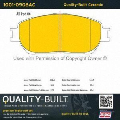 Front Ceramic Pads by QUALITY-BUILT - 1001-0906AC pa1