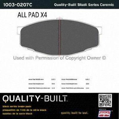 Front Ceramic Pads by QUALITY-BUILT - 1003-0207C pa1