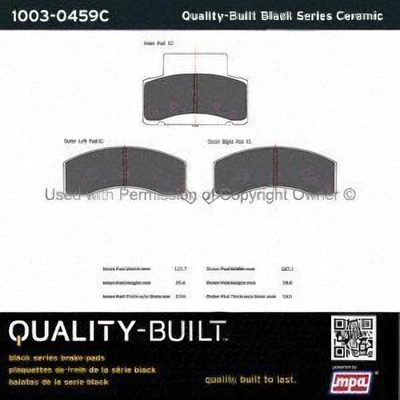 Front Ceramic Pads by QUALITY-BUILT - 1003-0459C pa1