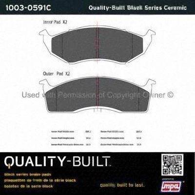 Front Ceramic Pads by QUALITY-BUILT - 1003-0591C pa1