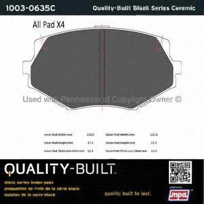 Front Ceramic Pads by QUALITY-BUILT - 1003-0635C pa1