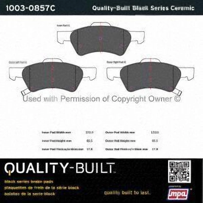 Front Ceramic Pads by QUALITY-BUILT - 1003-0857C pa1