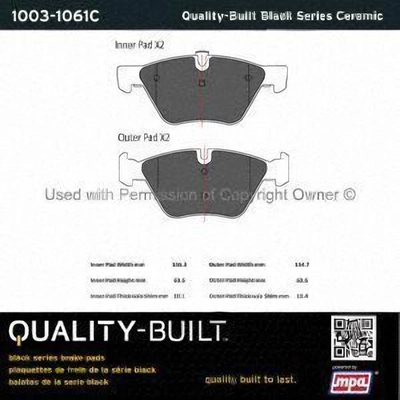 Front Ceramic Pads by QUALITY-BUILT - 1003-1061C pa1