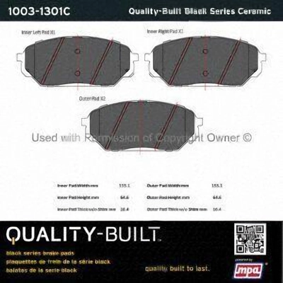 Front Ceramic Pads by QUALITY-BUILT - 1003-1301C pa1