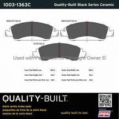 Front Ceramic Pads by QUALITY-BUILT - 1003-1363C pa5