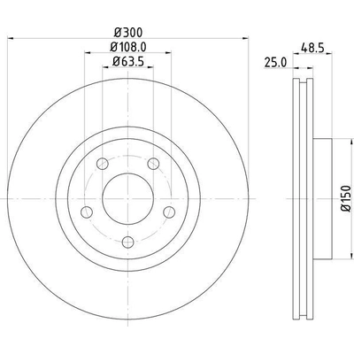 Front Disc Brake Rotor by HELLA PAGID - 355112192 pa1