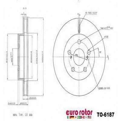 Front Disc Brake Rotor by ULTRA - TO6187 pa1