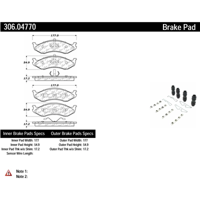 Front High Performance Pads by CENTRIC PARTS - 306.04770 pa2