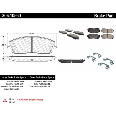 Front High Performance Pads by CENTRIC PARTS - 306.10560 pa4