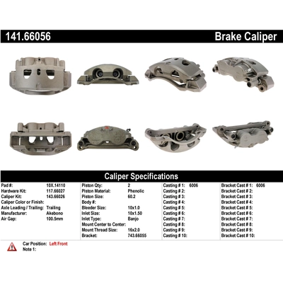 Front Left Rebuilt Caliper With Hardware by CENTRIC PARTS - 141.66056 pa9