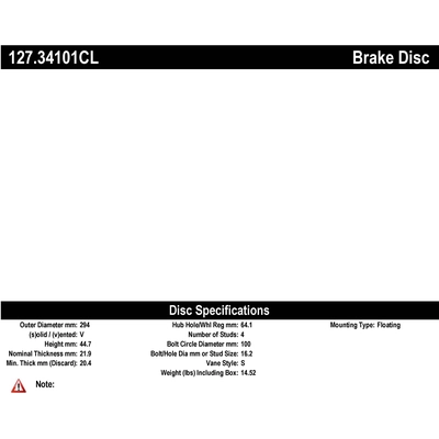 Front Performance Rotor by CENTRIC PARTS - 127.34101 pa6