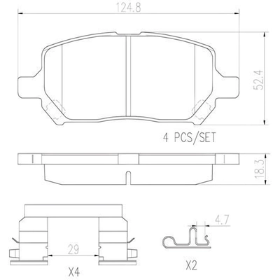 Front Premium Ceramic Pads by BREMBO - P10043N pa2