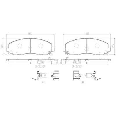 Front Premium Ceramic Pads by BREMBO - P11035N pa5