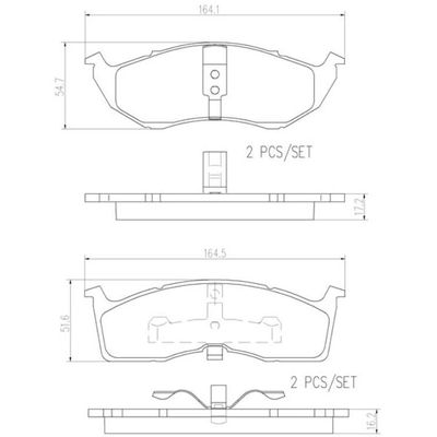 Front Premium Ceramic Pads by BREMBO - P11038N pa2