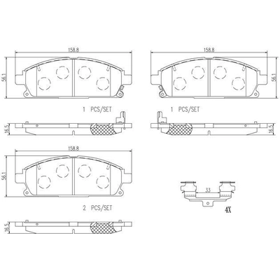 Front Premium Ceramic Pads by BREMBO - P56040N pa5