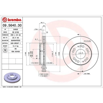 Front Premium Rotor by BREMBO - 09.5640.30 pa4