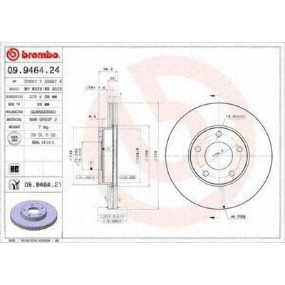 Front Premium Rotor by BREMBO - 09.9464.21 pa2