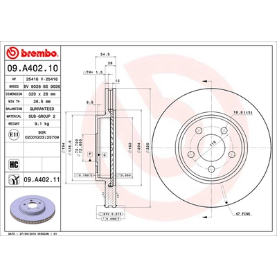 BREMBO - 09.A402.11 - Brake Disc pa2