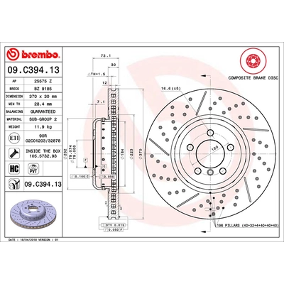 BREMBO - 09.C394.13 - Brake Disc pa2