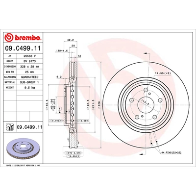 BREMBO - 09.C499.11 - Brake Disc pa2