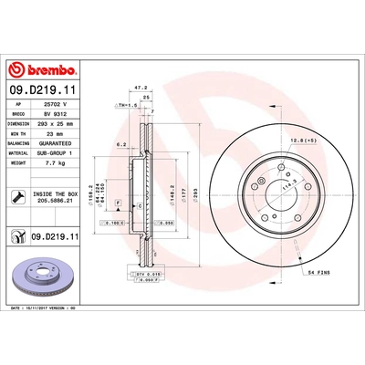 BREMBO - 09.D219.11 - Brake Disc pa2