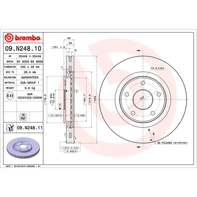 BREMBO - 09.N248.11 - Brake Disc pa2