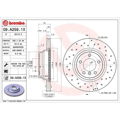 Front Premium Rotor by BREMBO - 09.A259.1X pa4