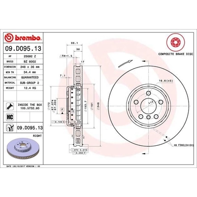 BREMBO - 09.D095.13 - Front Premium Rotor pa7