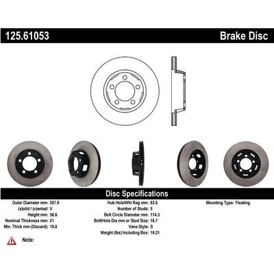 Front Premium Rotor by CENTRIC PARTS - 125.61053 pa2