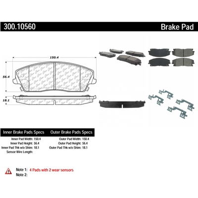 Front Premium Semi Metallic Pads by CENTRIC PARTS - 300.10560 pa2