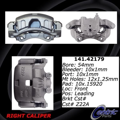 Front Right Rebuilt Caliper With Hardware by CENTRIC PARTS - 141.42179 pa6