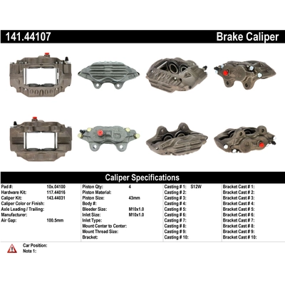 Front Right Rebuilt Caliper With Hardware by CENTRIC PARTS - 141.44107 pa8