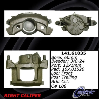 Front Right Rebuilt Caliper With Hardware by CENTRIC PARTS - 141.61035 pa2